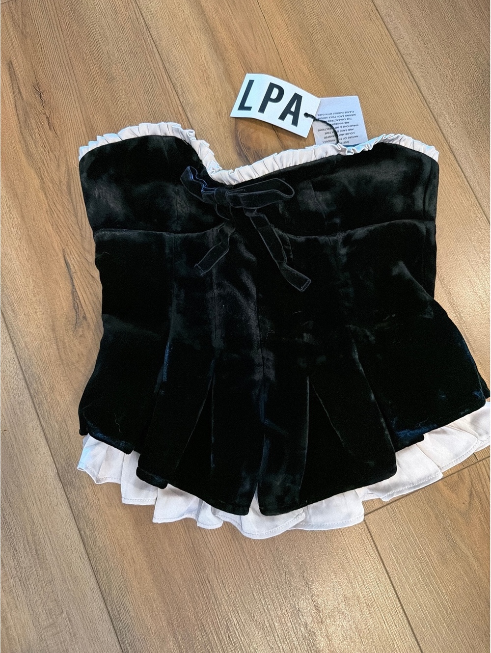 Lauretta Corset Top in Black And Champagne $189 LPA - Picture 3 of 6